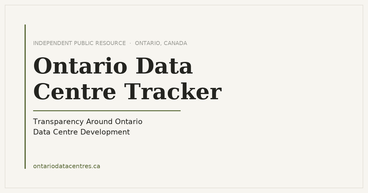 Ontario Data Centre Tracker
